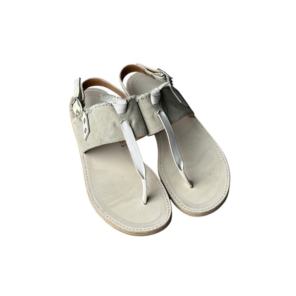Rag & Bone Claire Thong Canvas Raw-Edge Trim Slingback Sandals Size 38 US 8 - Picture 7 of 9